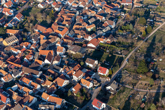 Aerial view of Engelgasse in the district Arzheim in Landau in der Pfalz in the state Rhineland-Palatinate, Germany
