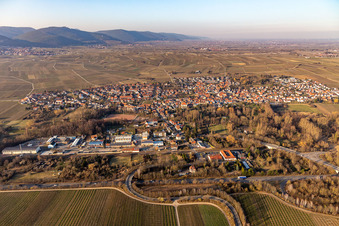District Godramstein in Landau in der Pfalz in the state Rhineland-Palatinate, Germany from the plane