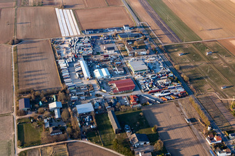 Aerial view of SBN GbR Natural Stones and Transport, Kail Logistik GmbH in Lingenfeld in the state Rhineland-Palatinate, Germany