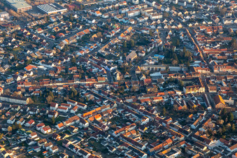 Aerial view of Söternstr in Philippsburg in the state Baden-Wuerttemberg, Germany