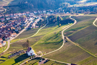Aerial view of St. Dionysius (Wedding) Chapel in the district Gleiszellen in Gleiszellen-Gleishorbach in the state Rhineland-Palatinate, Germany
