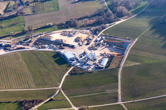 Construction site of the eastern tunnel portal for the Astrid Tunnel for the underpass and bypass of Bad Bergzabern between B38 (Weinstraße) and B427 (Kurtalstraße) in Dörrenbach in the state Rhineland-Palatinate, Germany