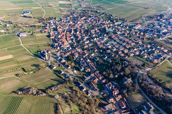 Oblique view of District Rechtenbach in Schweigen-Rechtenbach in the state Rhineland-Palatinate, Germany
