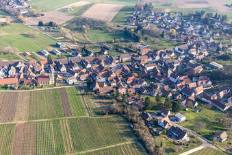 Rott in the state Bas-Rhin, France from a drone