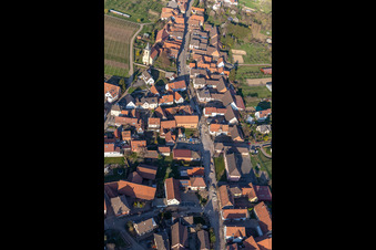 Aerial view of Rott in the state Bas-Rhin, France
