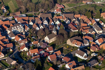 Temple Protestant Saint Laurent in Steinseltz in the state Bas-Rhin, France