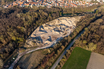 Lauterbourg in the state Bas-Rhin, France seen from a drone