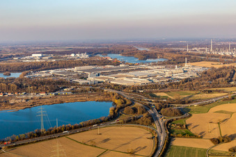 Mercedes-Benz Trucks in the district Maximiliansau in Wörth am Rhein in the state Rhineland-Palatinate, Germany