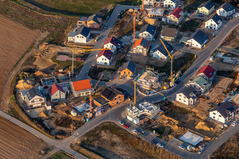 New development area K2 in Kandel in the state Rhineland-Palatinate, Germany from the plane