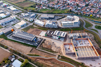Aerial photograpy of EmiCo Emission Control Systems GmbH in the district Queichheim in Landau in der Pfalz in the state Rhineland-Palatinate, Germany