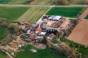 Reconstruction of the burnt-down hall Holzwerk ORTH Gerd Sütterlin eK in the district Schaidt in Wörth am Rhein in the state Rhineland-Palatinate, Germany