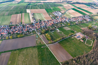 Village view from the southwest in Freckenfeld in the state Rhineland-Palatinate, Germany