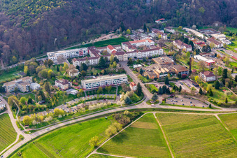 Pfalzklinik Landeck in Klingenmünster in the state Rhineland-Palatinate, Germany from the plane