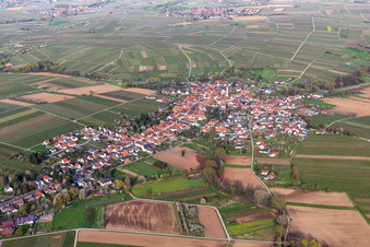 Göcklingen in the state Rhineland-Palatinate, Germany seen from above