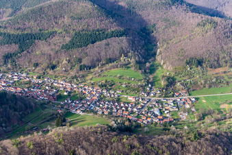 Aerial photograpy of Eußerthal in the state Rhineland-Palatinate, Germany