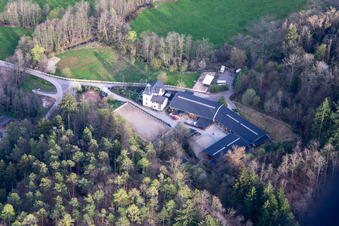 Aerial photograpy of Waldeck Estate in Eußerthal in the state Rhineland-Palatinate, Germany