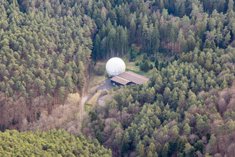 Aerial view of Radar station in Pleisweiler-Oberhofen in the state Rhineland-Palatinate, Germany