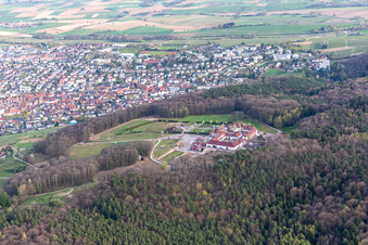 Aerial photograpy of Liebfrauenberg Monastery in Bad Bergzabern in the state Rhineland-Palatinate, Germany