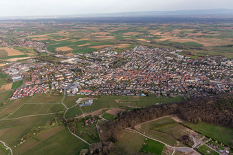 Bad Bergzabern in the state Rhineland-Palatinate, Germany from the plane