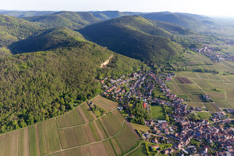 Frankweiler in the state Rhineland-Palatinate, Germany seen from above