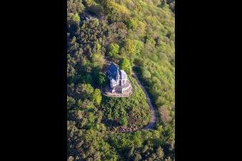 St. Anne's Chapel in Burrweiler in the state Rhineland-Palatinate, Germany from above