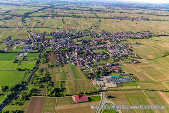 Edesheim in the state Rhineland-Palatinate, Germany viewn from the air