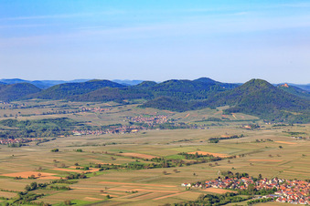 Southern Palatinate panorama from Birkweiler to Eschbach in Birkweiler in the state Rhineland-Palatinate, Germany