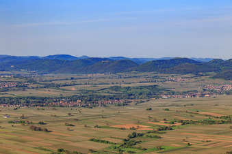 Southern Palatinate panorama from Ranschbach to Klingenmünster in Göcklingen in the state Rhineland-Palatinate, Germany