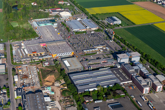 Aerial view of Hornbach DIY store in Bornheim in the state Rhineland-Palatinate, Germany