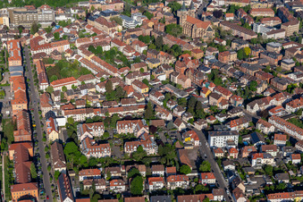 Bird's eye view of Landau in der Pfalz in the state Rhineland-Palatinate, Germany