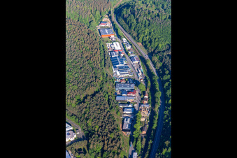 Industrial area on the old federal highway in Hauenstein in the state Rhineland-Palatinate, Germany
