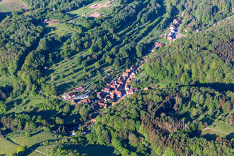 Oberschlettenbach in the state Rhineland-Palatinate, Germany seen from above