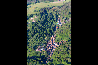 Oberschlettenbach in the state Rhineland-Palatinate, Germany from the plane