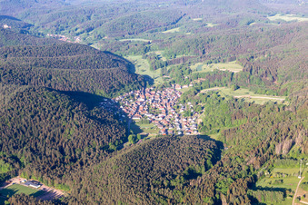 Oblique view of Vorderweidenthal in the state Rhineland-Palatinate, Germany
