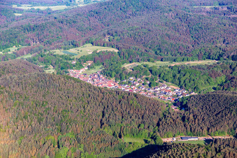 Vorderweidenthal in the state Rhineland-Palatinate, Germany from above