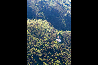 Oblique view of Radar station in Pleisweiler-Oberhofen in the state Rhineland-Palatinate, Germany