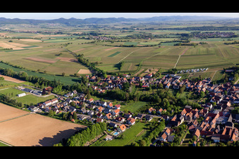 Oblique view of Village view from the south in Dierbach in the state Rhineland-Palatinate, Germany