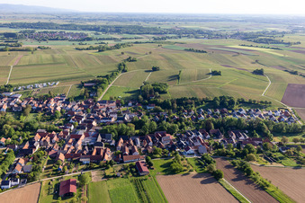 Village view from the south in Dierbach in the state Rhineland-Palatinate, Germany from above