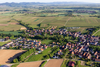 Village view from the south in Dierbach in the state Rhineland-Palatinate, Germany seen from above