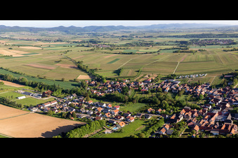 Aerial view of Village view from the southeast in Dierbach in the state Rhineland-Palatinate, Germany