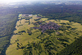 District Büchelberg in Wörth am Rhein in the state Rhineland-Palatinate, Germany from a drone