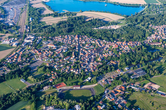 Aerial photograpy of Lauterbourg in the state Bas-Rhin, France