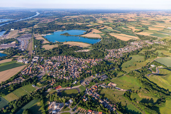 Lauterbourg in the state Bas-Rhin, France from above