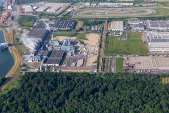 Aerial photograpy of Palatinate Refreshments GmbH Paper Factory Palm GmbH & Co. KG | Plant Wörth am Rhein in Wörth am Rhein in the state Rhineland-Palatinate, Germany
