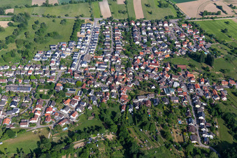 Aerial photograpy of District Oberweier in Ettlingen in the state Baden-Wuerttemberg, Germany