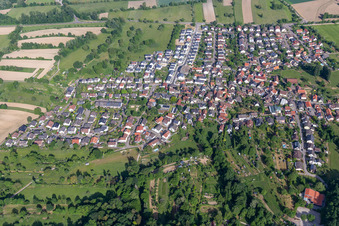 View from the southeast in the district Oberweier in Ettlingen in the state Baden-Wuerttemberg, Germany