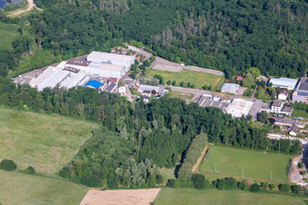 Oblique view of Mall GmbH, Exklusiv Systeme OHG Ettlingen, KLINGELNBERG GmbH in Bruchhausen in the district Bruchhausen in Ettlingen in the state Baden-Wuerttemberg, Germany
