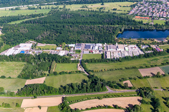 Mall GmbH, Exklusiv Systeme OHG Ettlingen, KLINGELNBERG GmbH in Bruchhausen in the district Bruchhausen in Ettlingen in the state Baden-Wuerttemberg, Germany from above