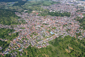 Malsch in the state Baden-Wuerttemberg, Germany from above