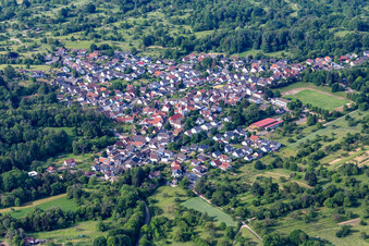Aerial view of District Oberweier in Gaggenau in the state Baden-Wuerttemberg, Germany